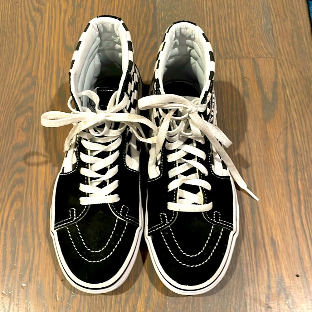 Vans Off The Wall High Top Black Checkered Skater Shoes